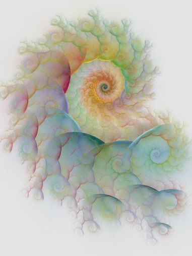 pastel feather spiral